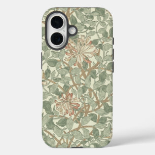 William Morris Honeysuckle Green Floral iPhone 16 Hoesje