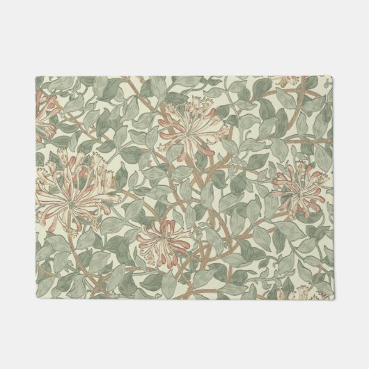 William Morris Honeysuckle Green Floral Deurmat (Voorkant)
