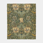 William Morris Honeysuckle Green Floral Fleece Deken (Voorkant)