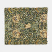 William Morris Honeysuckle Green Floral Fleece Deken (Voorkant (Horizontaal))