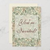 William Morris Honeysuckle Green Floral Kaart (Voorkant / Achterkant)