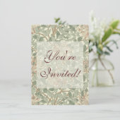 William Morris Honeysuckle Green Floral Kaart (Staand voorkant)