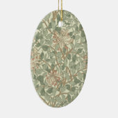 William Morris Honeysuckle Green Floral Keramisch Ornament (Rechts)