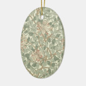 William Morris Honeysuckle Green Floral Keramisch Ornament (Links)