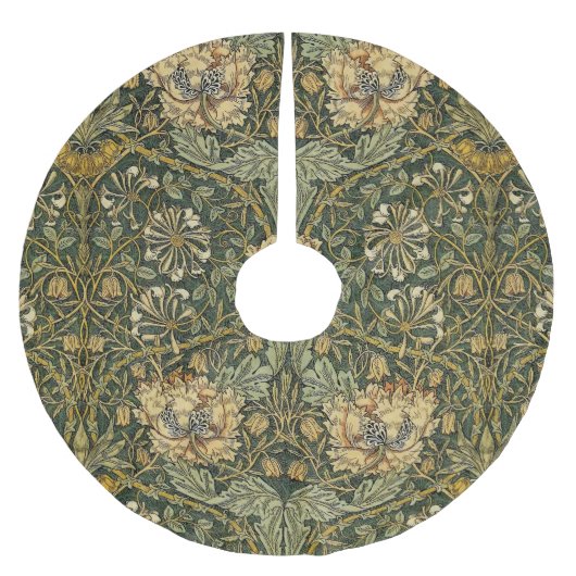 William Morris Honeysuckle Green Floral Kerstboom Rok (Voorkant)