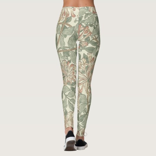 William Morris Honeysuckle Green Floral Leggings (Achterkant)