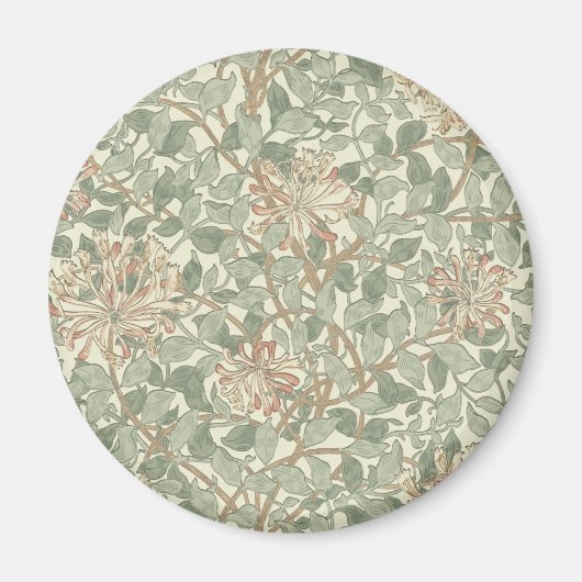 William Morris Honeysuckle Green Floral Magneet (Voorkant)