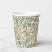 William Morris Honeysuckle Green Floral Papieren Bekers (Rechts)