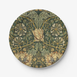 William Morris Honeysuckle Green Floral Papieren Bordje