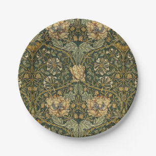 William Morris Honeysuckle Green Floral Papieren Bordje