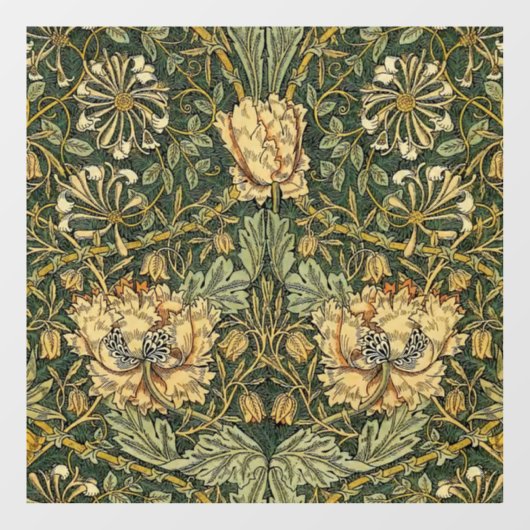 William Morris Honeysuckle Green Floral Raamsticker (Vel)