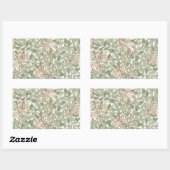 William Morris Honeysuckle Green Floral Rechthoekige Sticker (Vel)