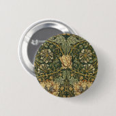 William Morris Honeysuckle Green Floral Ronde Button 5,7 Cm (Voorkant /achterkant)