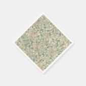 William Morris Honeysuckle Green Floral Servet (Hoek)