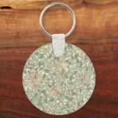 William Morris Honeysuckle Green Floral Sleutelhanger (Voorkant)