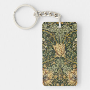 William Morris Honeysuckle Green Floral Sleutelhanger