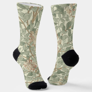 William Morris Honeysuckle Green Floral Sokken