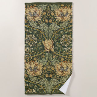 William Morris Honeysuckle Green Floral Strandlaken