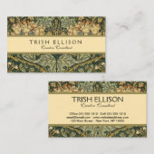 William Morris Honeysuckle Green Floral Visitekaartje (Voorkant / Achterkant)