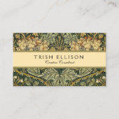 William Morris Honeysuckle Green Floral Visitekaartje (Voorkant)