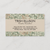 William Morris Honeysuckle Green Floral Visitekaartje (Achterkant)