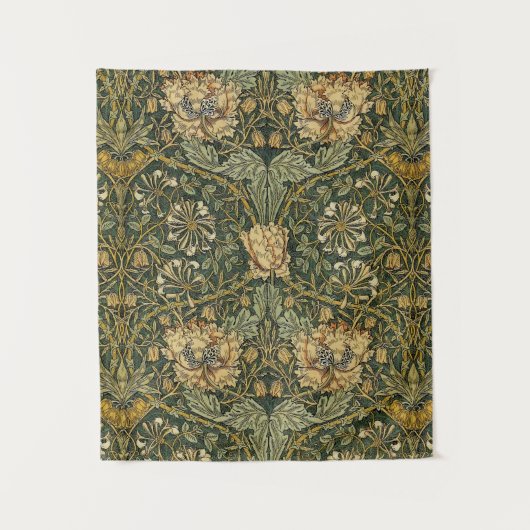 William Morris Honeysuckle Green Floral Wandkleed (Voorkant)