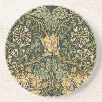 William Morris Honeysuckle Green Floral Zandsteen Onderzetter