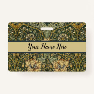 William Morris Honeysuckle Green Yellow Badge