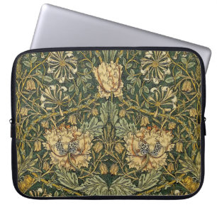 William Morris Honeysuckle Green Yellow Laptop Sleeve