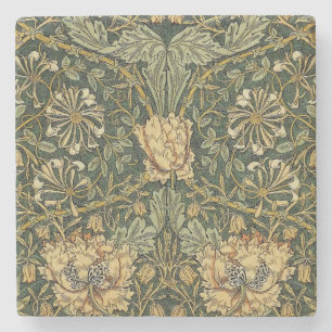 William Morris Honeysuckle Green Yellow Stenen Onderzetter