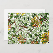 William Morris - Honeysuckle groen en geel Briefkaart (Voorkant / Achterkant)
