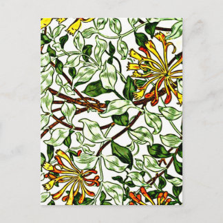 William Morris - Honeysuckle, groen en geel Briefkaart