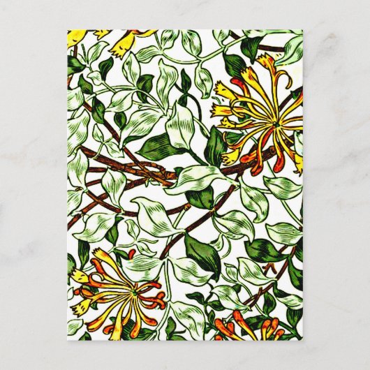 William Morris - Honeysuckle, groen en geel Briefkaart (Voorkant)