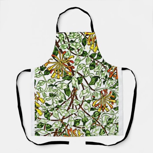 William Morris - Honeysuckle groen en geel Schort (Voorkant)
