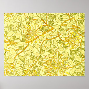 William Morris - Honeysuckle in Geel Poster
