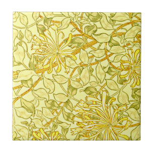 William Morris - Honeysuckle in Geel Tegeltje