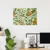 William Morris - Honeysuckle in Green en Gold Poster (Thuiskantoor)