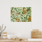 William Morris - Honeysuckle in Green en Gold Poster (Keuken)