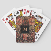 William Morris Honeysuckle Patroon met Monogram Pokerkaarten (Achterkant)