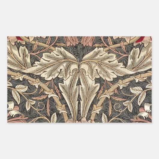 William Morris Honeysuckle  Pattern Rechthoekige Sticker (Voorkant)