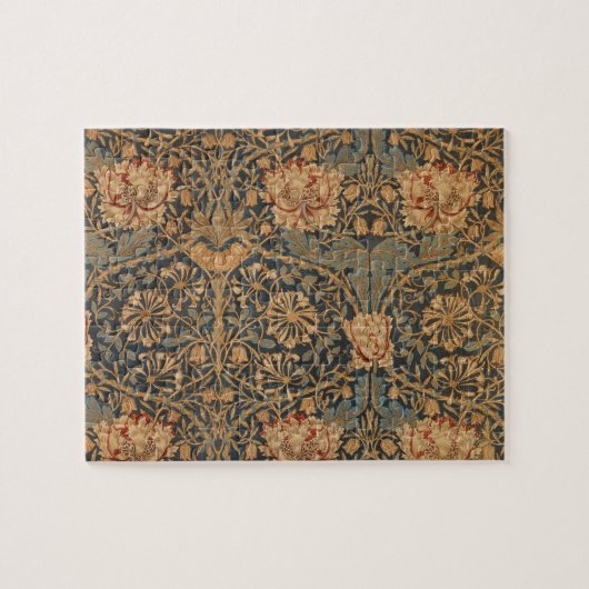 William Morris Honeysuckle Rich Red Dark Blue Legpuzzel (Horizontaal)