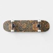 William Morris Honeysuckle Rich Red Dark Blue Skateboard (Horizontaal)