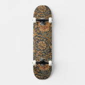 William Morris Honeysuckle Rich Red Dark Blue Skateboard (Voorkant)