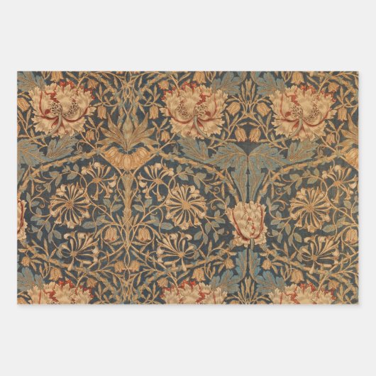 William Morris Honeysuckle Rich Wallpaper Inpakpapier Vel (Voorkant)