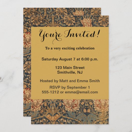 William Morris Honeysuckle Rich Wallpaper Kaart (Voorkant / Achterkant)