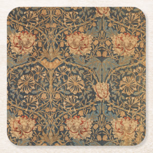 William Morris Honeysuckle Rich Wallpaper Vierkante Kartonnen Onderzetter