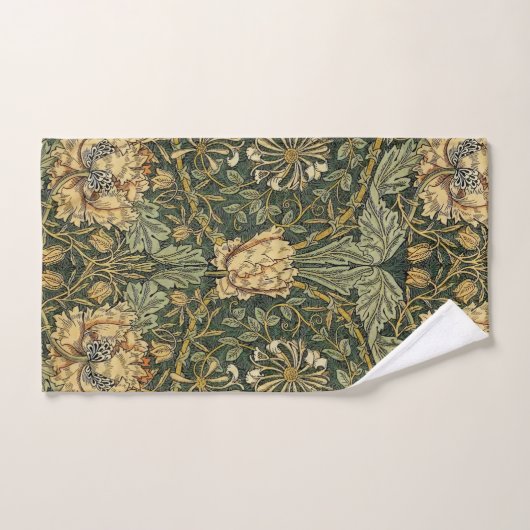 William Morris Honeysuckle Vert Floral (Serviette à main)