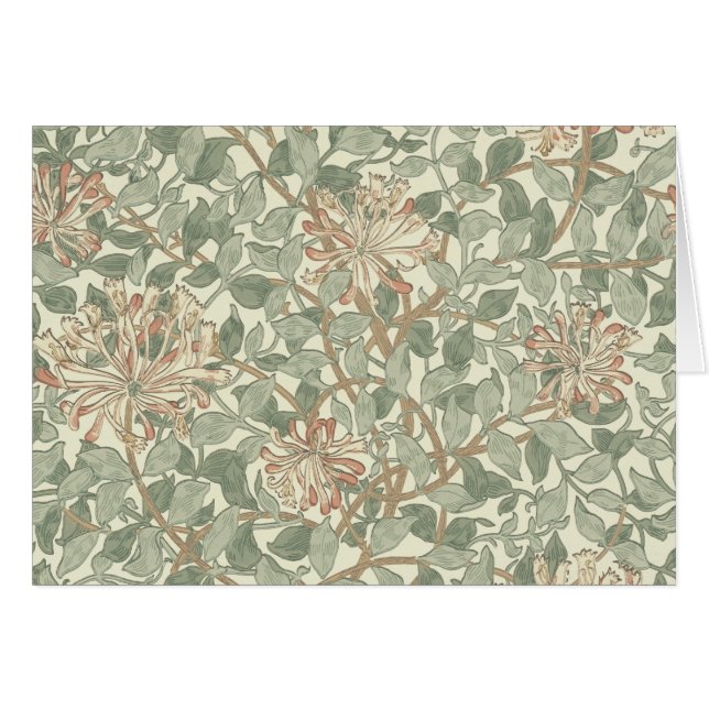 William Morris Honeysuckle Vert Floral (Devant horizontal)