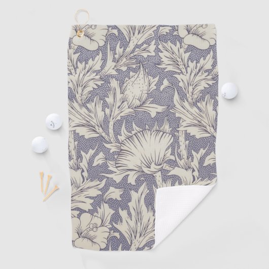 William Morris Horn Poppy Classic Floral Golfhanddoek (Insitu)