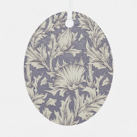 William Morris Horn Poppy Classic Floral Metalen Ornament (Voorkant)